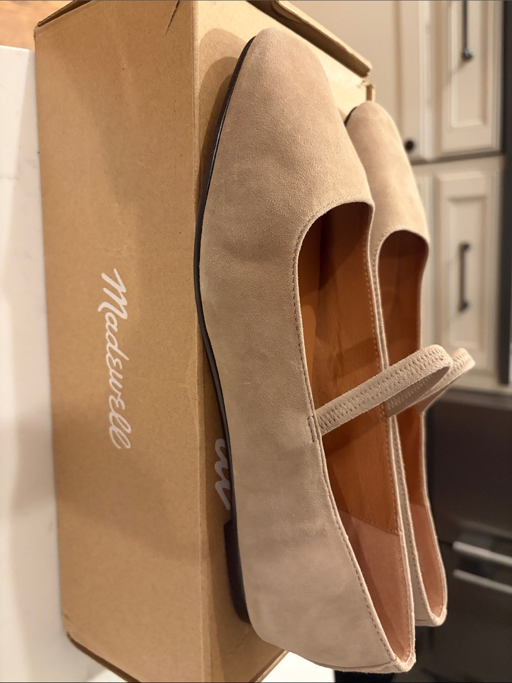 Madewell Driftwood Suede Mary Jane Ballet Flats - Picture 5 of 5